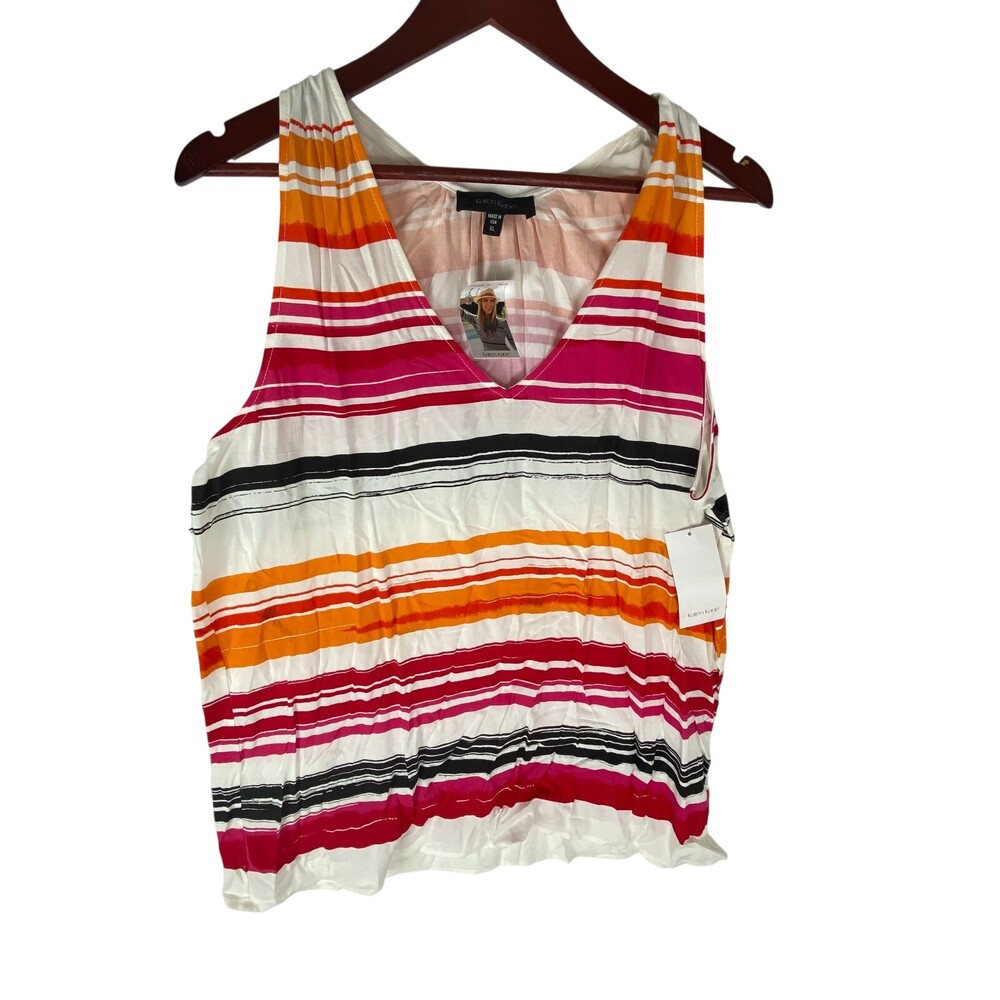 NWT Karen Kane Coral Reef Scoop V-Neck Tank Size XL 1L28176